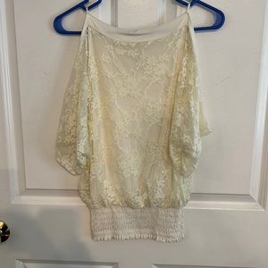 White lacy top